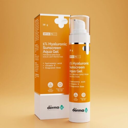 The Derma Co 1% Hyaluronic Sunscreen Aqua Ultra Light Gel w/ SPF 50 – 50g